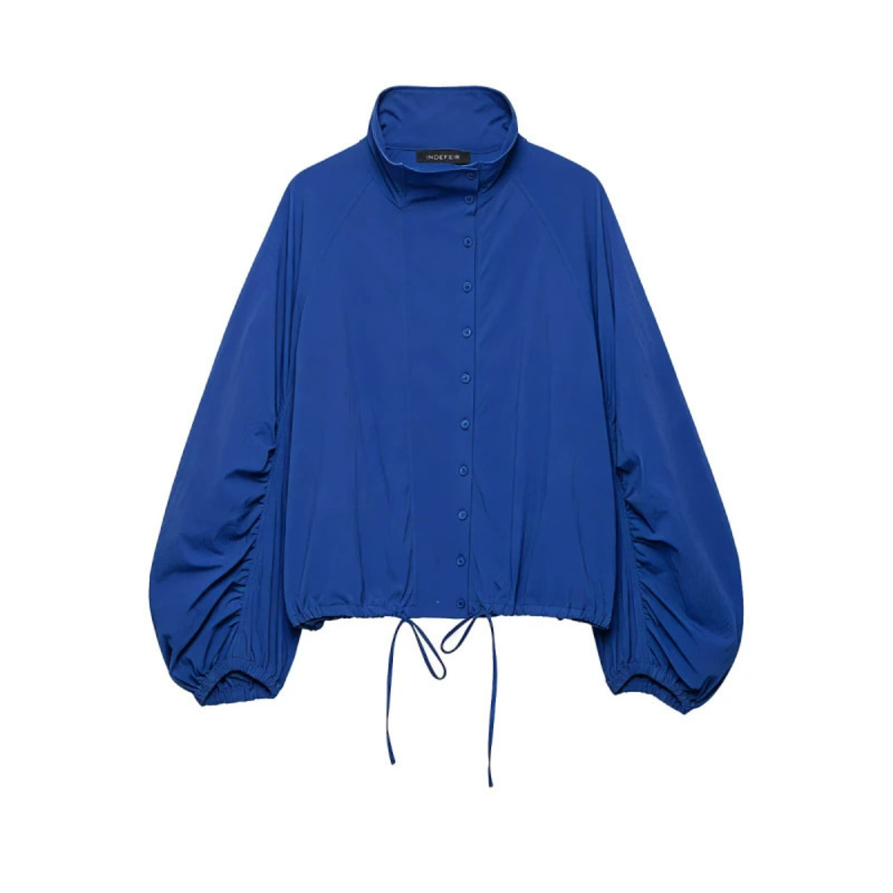 ZARA Solid Color Long Sleeve Stand Collar Tie Waist Short Jacket